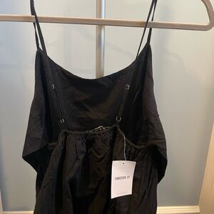 Forever 21 Elegant Black Strappy Maxi Dress Tie bow back black